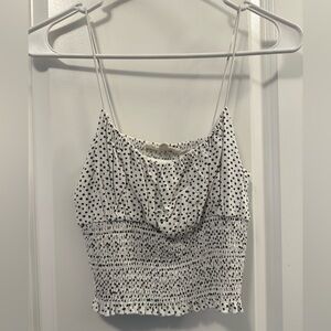 PacSun White Tank top with black flowers